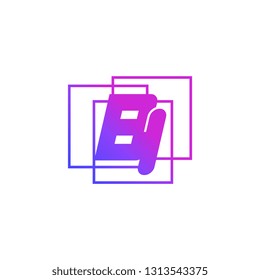 The initials B and I colored gradient combination of blue and pink. BI vector design logo