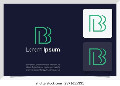 Initials B logo design. Initial Letter Logo. Creative icon with geometric shape logo