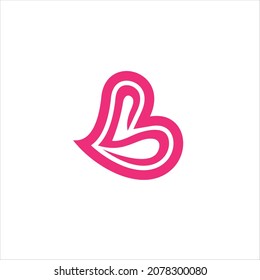 initials b s logo vector template heart