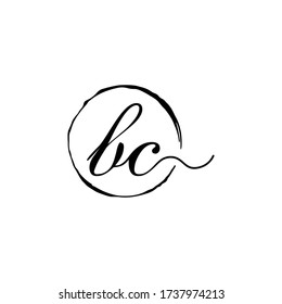 iniciales logotipo BC letra minimalista vector