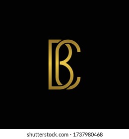 iniciales logotipo BC letra minimalista vector