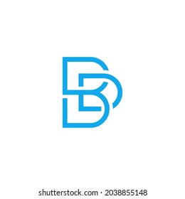 initials BD simple flat vector design