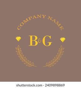 Erstmalige BG-Brief-Monogramm Diamantengold Unternehmen Luxus