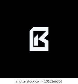 Initials BK, sharp, bold logo design - Vector