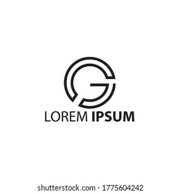 initials black letter g logo on a white background. initials black letter g icon on a white background. logo for the company. simple logo