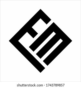 
initials black square em logo