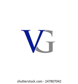 Initials with blue letter V and gray letter G