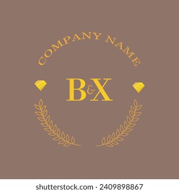 Erstmalige BX-Buchstaben Monogramm Diamantengold Unternehmen Luxus