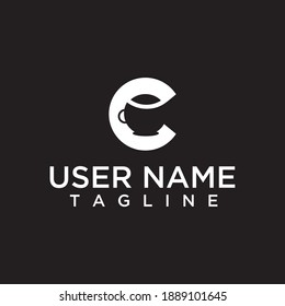 Initials C cup silhouette logo design inspiration