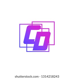 The initials C and D colored gradient combination of blue and pink. CA vector design logo