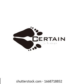 Initials C with footprints for make policy certain step for company logo