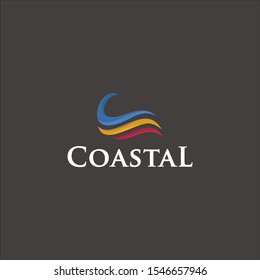 The initials C logo form waves, simple and elegant