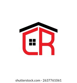 Initials C and R Letters With Roof Logo 090