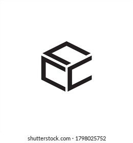 Initials C C C / Triple C with cube shape Logo Vector Illustration Icon