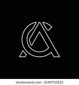 Initials CA, art line logo design vector template. 