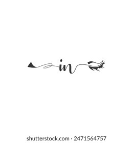 Initials IN calligraphy lettering beauty symbol