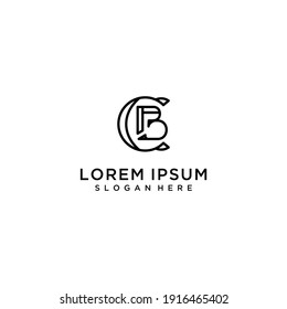 iniciales Monograma vectorial del logotipo de la letra CB o BC	