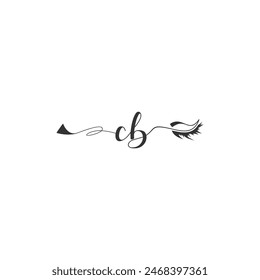 Initialen CB Kalligrafie Schriftzug Schönheitssymbol