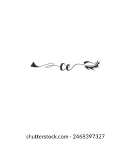 Initials CE calligraphy lettering beauty symbol