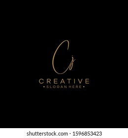 Initials Cj Logo Creative Template Sign Vector