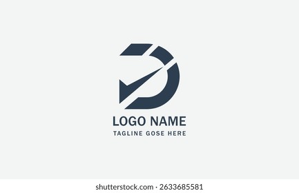 Initials colorful d logo design illustration