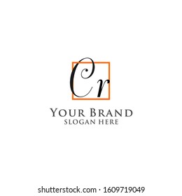 Initials Cr Logo Creative Template Sign Vector