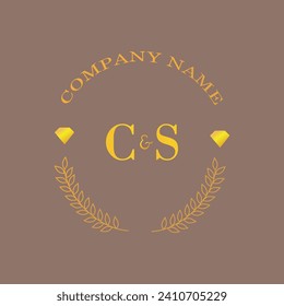 Initials CS letter monogram diamond gold company luxury