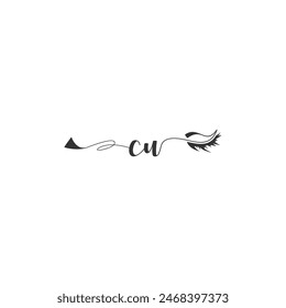 Initials CU calligraphy lettering beauty symbol