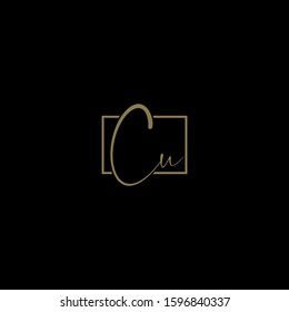 Initials Cu Logo Creative Template Sign Vector