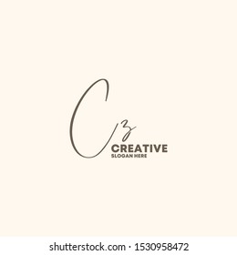 Initials Cz Logo Creative Template Sign Vector