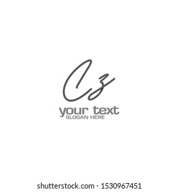 Initials Cz Logo Creative Template Sign Vector