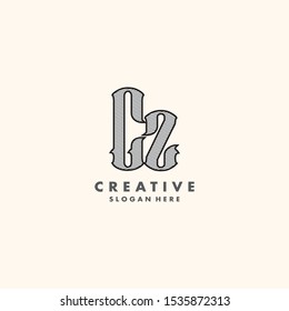 Initials Cz Logo Creative Template Sign Vector