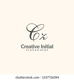 Initials Cz Logo Creative Template Sign Vector