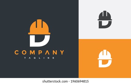 Initials D Cap Construction Logo	