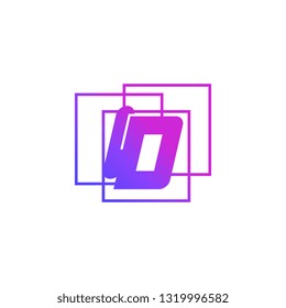 The initials I and D colored gradient combination of blue and pink. ID vector design logo
