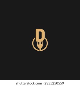 Initials D letters monogram or D logo design, Luxury D creative minimalist style emblem,
