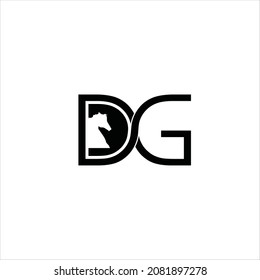 initials d logo vector template horse