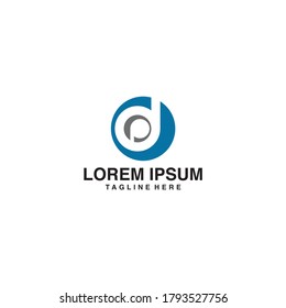 Initialen D- und P-Wörter kombinierte Logo-Vektorsymbol-Illustration