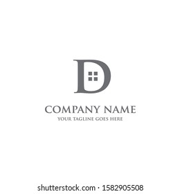 initials  D for the real estate or housing logo