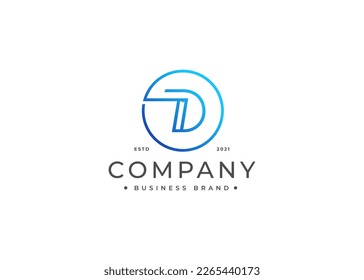 Initials D simple elegant logo design. Initial symbol for corporate business identity. Alphabet vector element