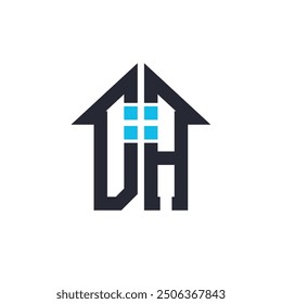 Initials DA House Logo Design. Creative Letter DA with House Icon for Real Estate, Property and Business Branding