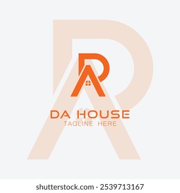 Iniciales DA House Diseño de Logo. Carta creativa DA con el icono de la casa para la marca de bienes raíces, propiedades y negocios
