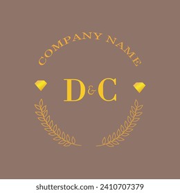 Initials DC letter monogram diamond gold company luxury