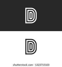 Initials DDD letters monogram or D logo design. Luxury linear black and white creative minimalist style emblem.