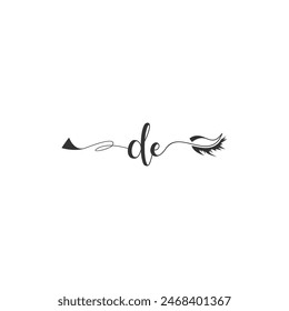 Initials DE calligraphy lettering beauty symbol