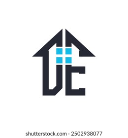 Initials DE House Logo Design. Creative Letter DE with House Icon for Real Estate, Property and Business Branding