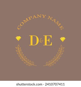 Initials DE letter monogram diamond gold company luxury