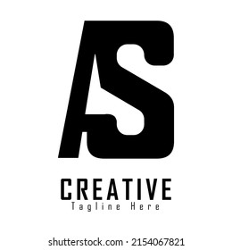 Initials AS design logo illustration