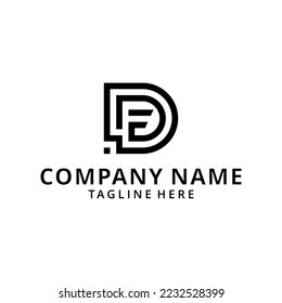 Initials DF or FD logo design inspiration