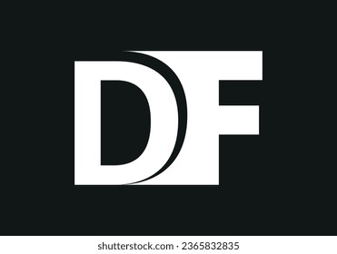 Vector de logotipo minimalista de la línea DF de inicio. Identidad del logotipo de la línea abstracta de las letras DF para marca